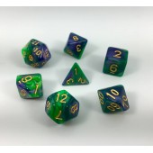 (Green+purple)Blend color dice set